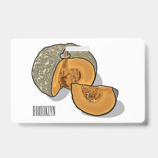 Pompoen cartoon illustratie badge (Voorzijde)