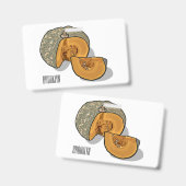 Pompoen cartoon illustratie badge (Voor- en achterkant)