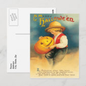 Pompoen Carving Briefkaart (Voorkant / Achterkant)