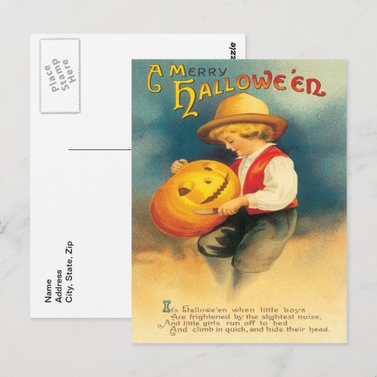 Pompoen Carving  Briefkaart (Voorkant / Achterkant)