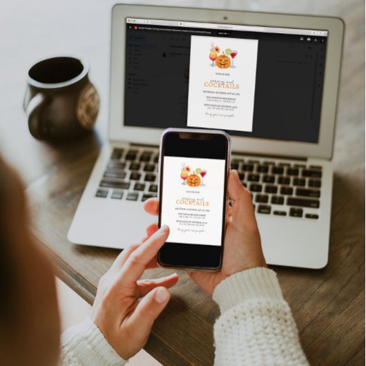 Pompoen Carving en Cocktails Halloween Uitnodiging