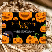 Pompoen carving Halloween feest Kaart