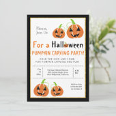 Pompoen carving Halloween feest Kaart (Staand voorkant)