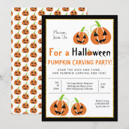 Pompoen carving Halloween feest Kaart