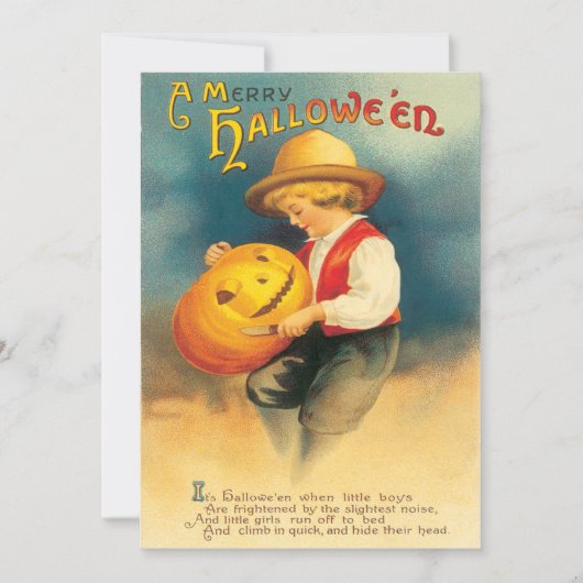 pompoen Carving Halloween Kaart (Voorkant)