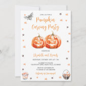 Pompoen Carving Halloween Party Kaart (Voorkant)