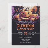 Pompoen Carving Halloween Party Kaart (Voorkant)