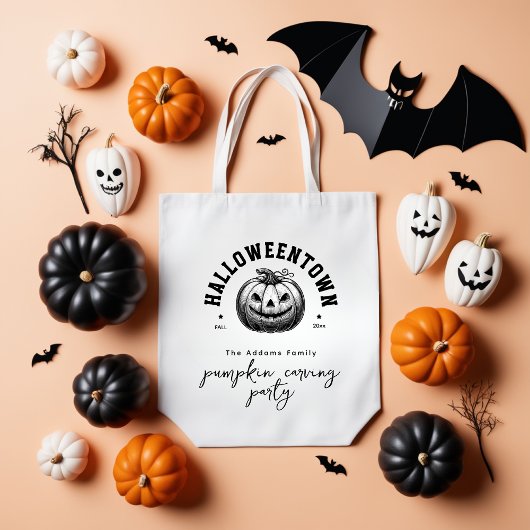 Pompoen Carving Jack O Lantaarn Halloween Party Tote Bag