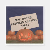 Pompoen Carving Jack O lantaarn Halloween servette Servet (Voorkant)