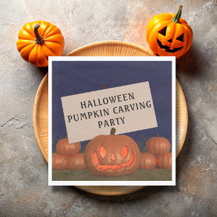 Pompoen Carving Jack O lantaarn Halloween servette Servet