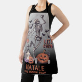 Pompoen Carving Party Custom Halloween Skelet Schort (Insitu)