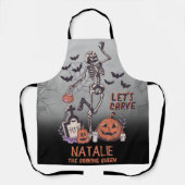 Pompoen Carving Party Custom Halloween Skelet Schort (Voorkant)