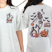 Pompoen Carving Party Custom Halloween Skelet T-shirt