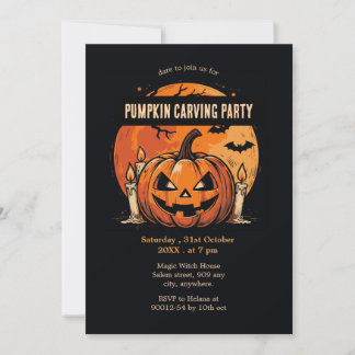 Pompoen Carving Party Halloween Kaart