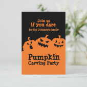 Pompoen carving party uitnodiging (Staand voorkant)