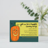 Pompoen Carving Party Uitnodiging Briefkaart (Staand voorkant)