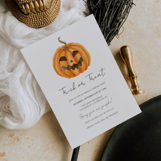 Pompoen Carving Party Uitnodiging voor Halloween