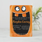 pompoen carving school PTO PTA Halloween feest Kaart (Staand voorkant)