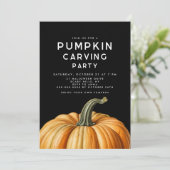 Pompoen carving uitnodiging voor Halloween feest (Staand voorkant)