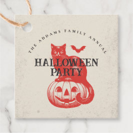 Pompoen Cat Bat Oranje Rode Vintage Halloween Part Bedankjes Labels