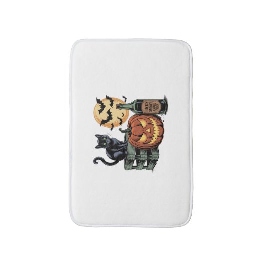 Pompoen Cat Beer Halloween Badmat (Voorkant Verticaal)