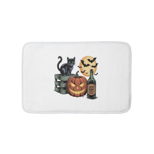Pompoen Cat Beer Halloween Badmat (Voorkant)