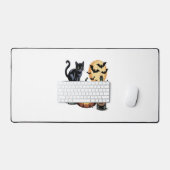 Pompoen Cat Beer Halloween Bureaumat (Keyboard & Muis)