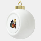 Pompoen Cat Beer Halloween Keramische Bal Ornament (Rechts)