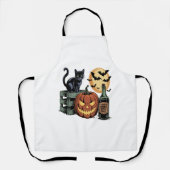 Pompoen Cat Beer Halloween Schort (Voorkant)