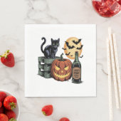 Pompoen Cat Beer Halloween Servet (Insitu)