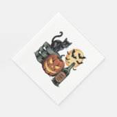 Pompoen Cat Beer Halloween Servet (Hoek)