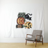 Pompoen Cat Beer Halloween Wandkleed (In Situ (horizontaal))