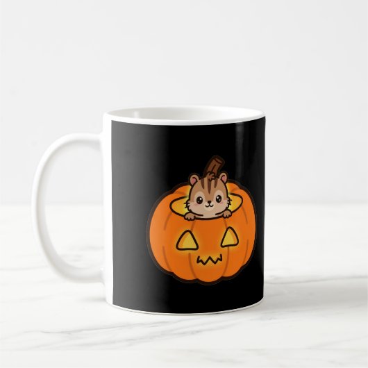 Pompoen Chipmunk Halloween Mok (Links)