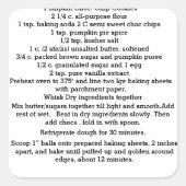 Pompoen Chocolade Chip Cookies Stickers (Voorkant)