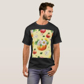 Pompoen, chrysant: herfst fruit illustratie. t-shirt (Voorkant volledig)