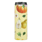 Pompoen, chrysant: herfst fruit illustratie. thermosbeker (Achterkant)
