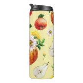 Pompoen, chrysant: herfst fruit illustratie. thermosbeker (Geroteerd rechts)