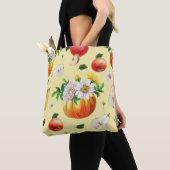 Pompoen, chrysant: herfst fruit illustratie. tote bag (Dichtbij)