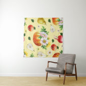 Pompoen, chrysant: herfst fruit illustratie. wandkleed (In Situ (horizontaal))