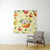 Pompoen, chrysant: herfst fruit illustratie. wandkleed (In situ)