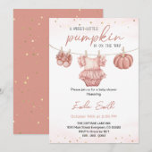 pompoen Clothesline Roze Baby shower Kaart (Voorkant / Achterkant)