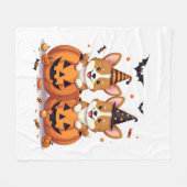 Pompoen Corgi Feest Fleece Deken (Voorkant (Horizontaal))