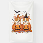 Pompoen Corgi Feest Spandoek (Verticaal)