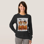 Pompoen Corgi Feest T-shirt (Voorkant volledig)