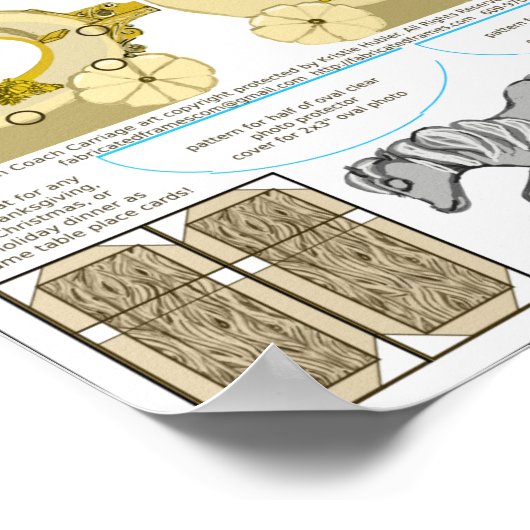 Pompoen Cream Coach Dankbaar Trouwtafel Kaart Poster (Hoek)