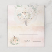 Pompoen crème herfst blush bruiloft tafel plaatskaartje (Buitenkant ongevouwen)