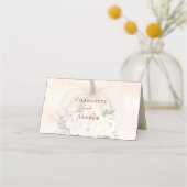 Pompoen crème herfst blush bruiloft tafel plaatskaartje (Achterkant)