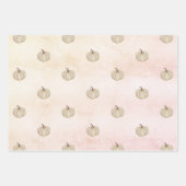Pompoen crème roze goud roze herfst inpakpapier vel (Voorkant 2)