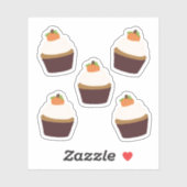 Pompoen Cupcake - Venyl Sticker Sheet (Vel)