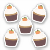Pompoen Cupcake - Venyl Sticker Sheet (Voorkant)